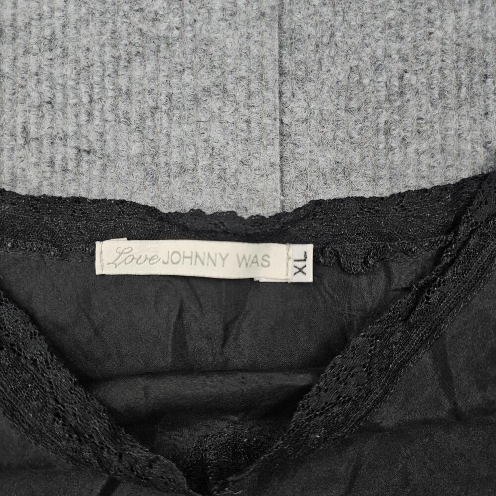 Love Johnny Was Slip Dress Womens XL Black Lace Trim Spaghetti Strap Chemise - Picture 4 of 7